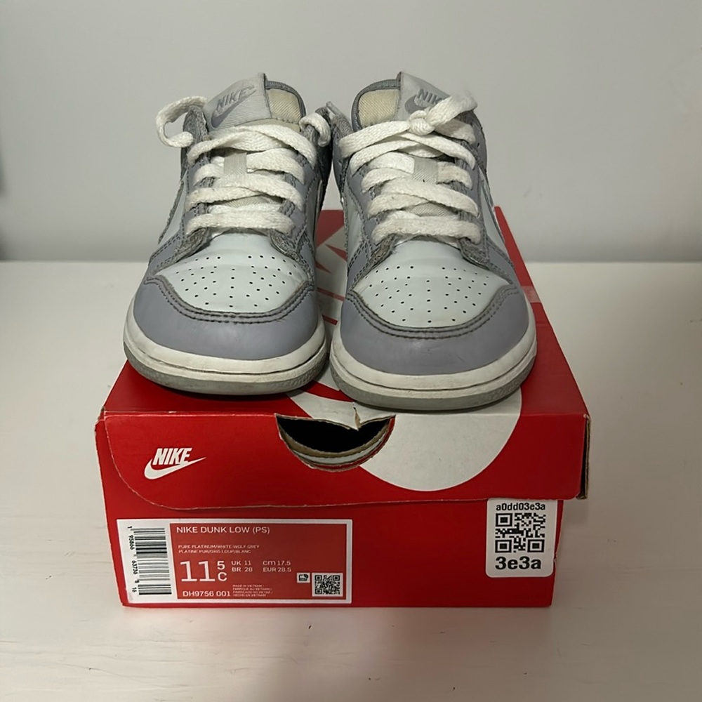 Nike dunk low wolf grey size 11.5c